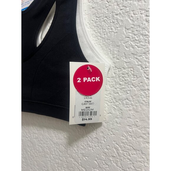 Micro Mesh Racerback Black White Sports Bra Size Medium - Picture 3 of 4